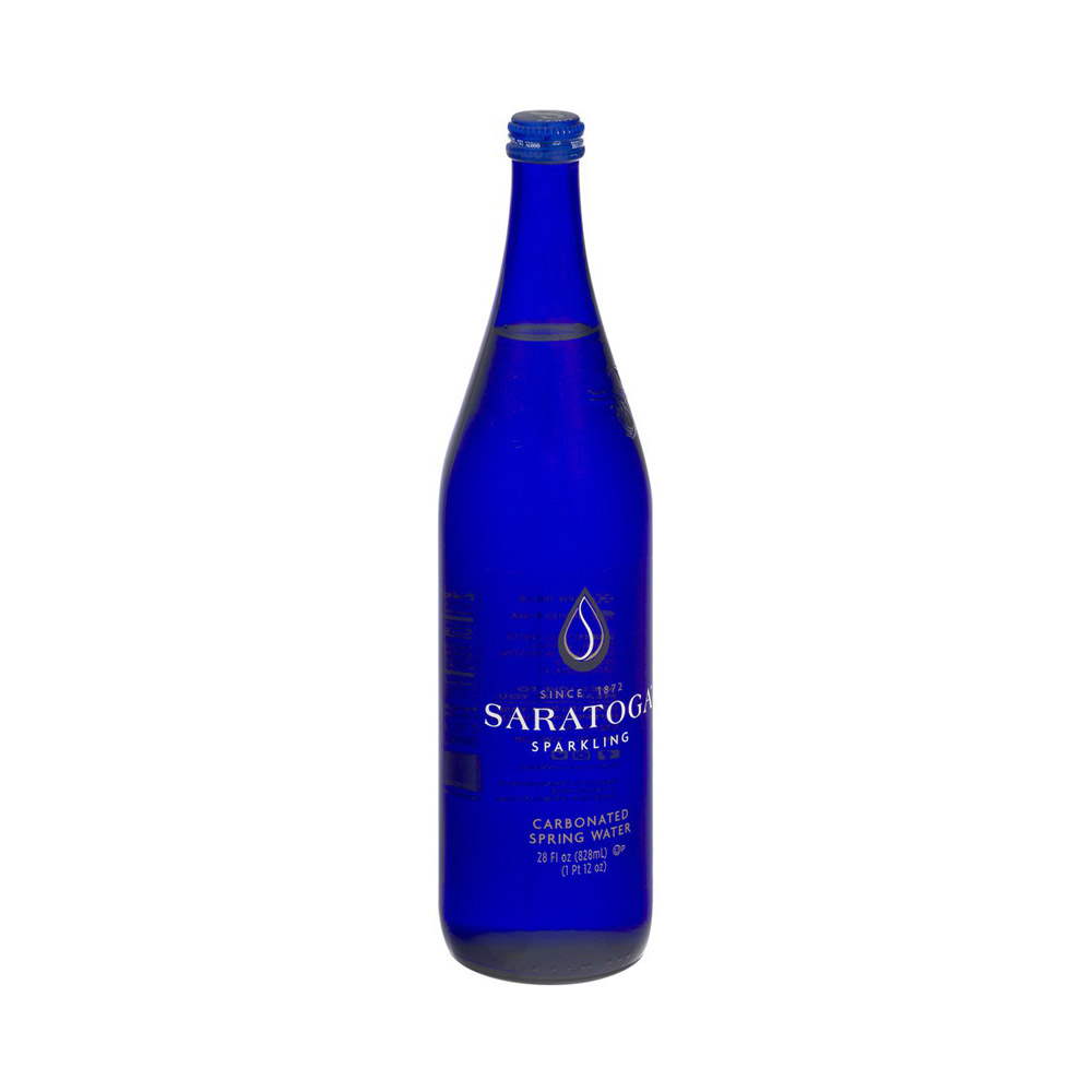 Bottle of Saratoga sparkling spring water
