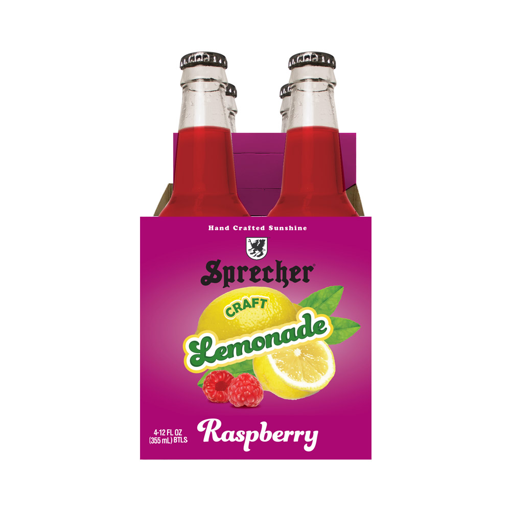 A 4 pack of Sprecher raspberry lemonade