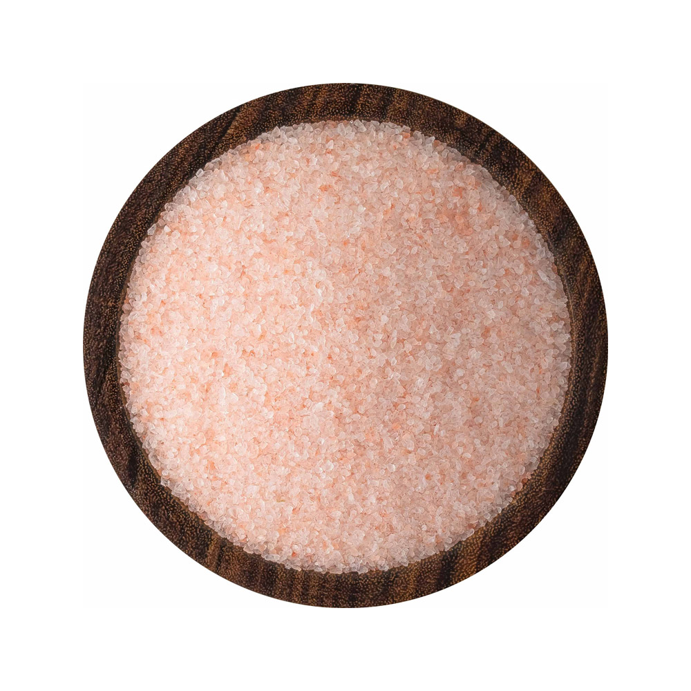 ancient ocean fine grain himalayan pink salt in bowl