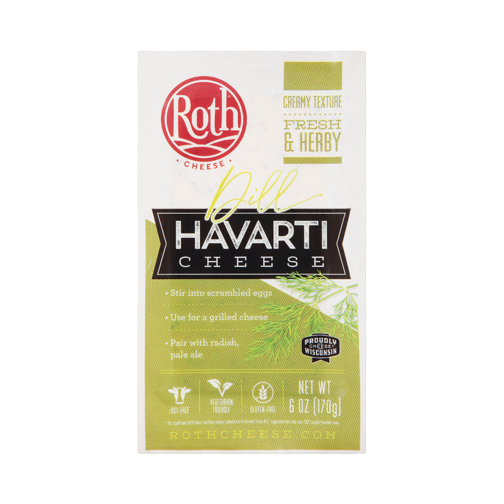 roth dill havarti deli cuts cheese in packaging