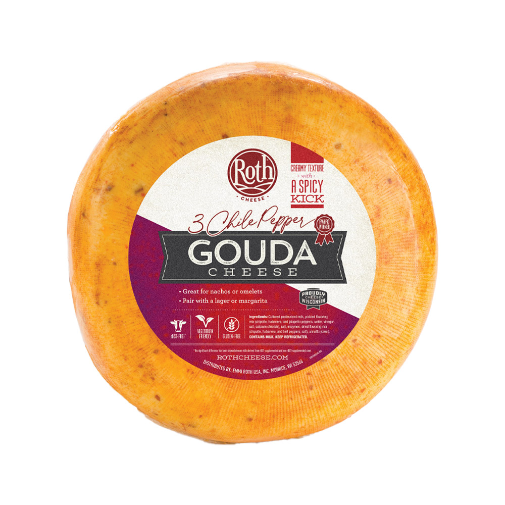 wheel of roth 3 chile pepper gouda cheese