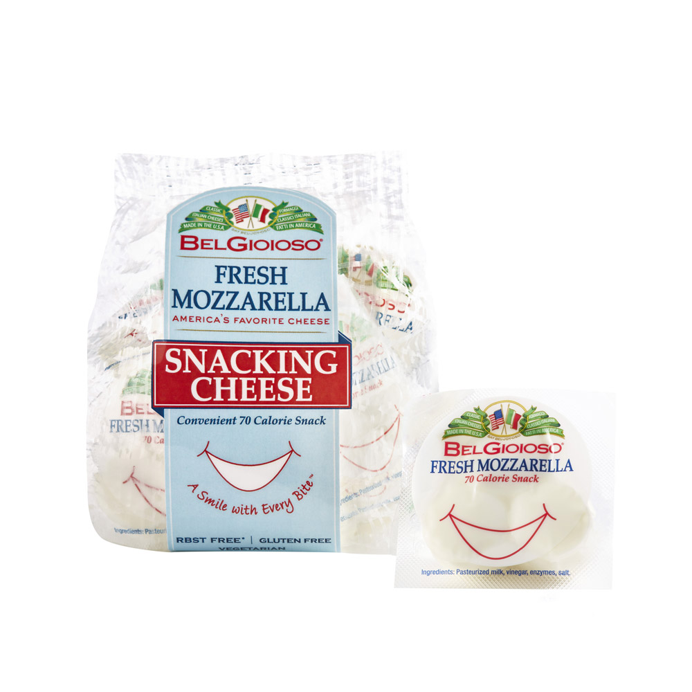 bag of BelGioioso fresh mozzarella snack packs