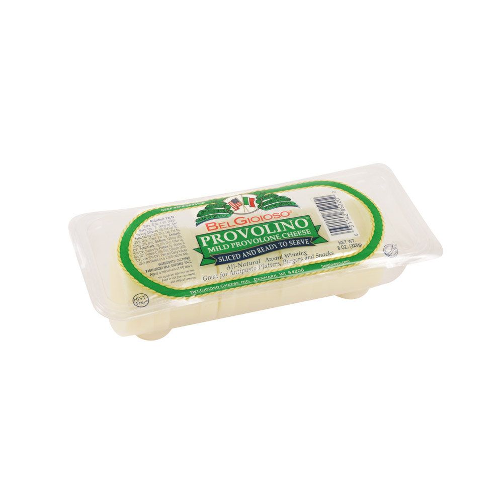 BelGioioso sliced provolino log in packaging