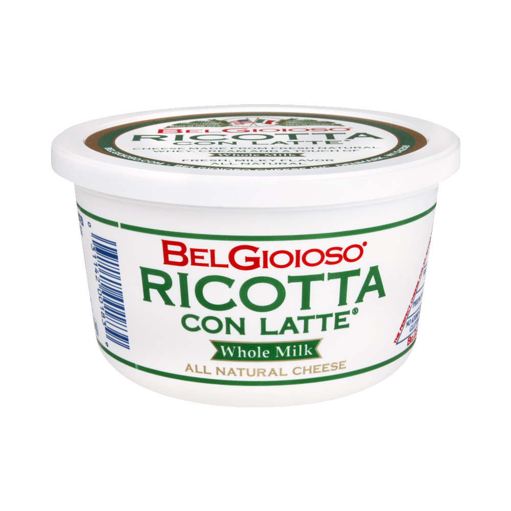 A container of BelGioioso Whole Milk Ricotta con Latte