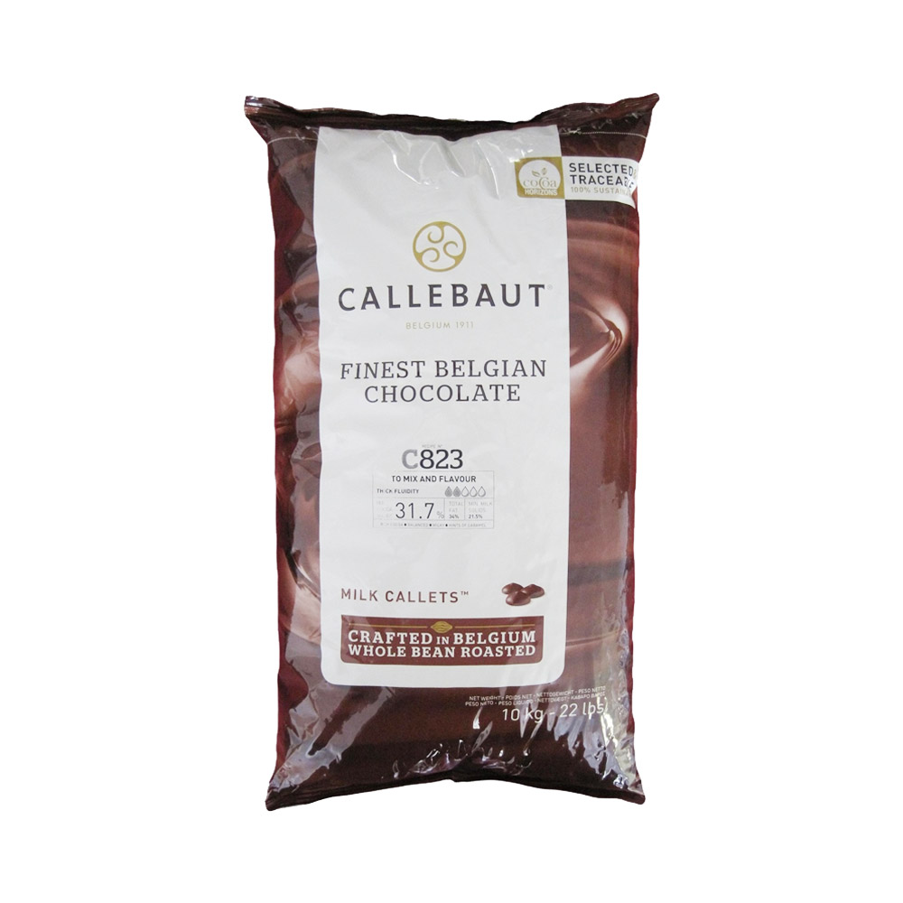 Bag of Callebaut 31.7% milk chocolate callets
