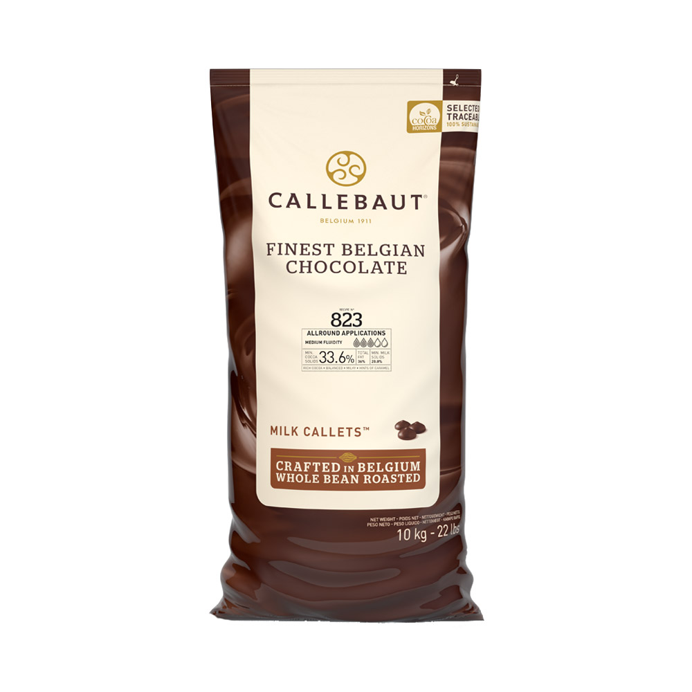 Bag of Callebaut 33.6% milk chocolate callets