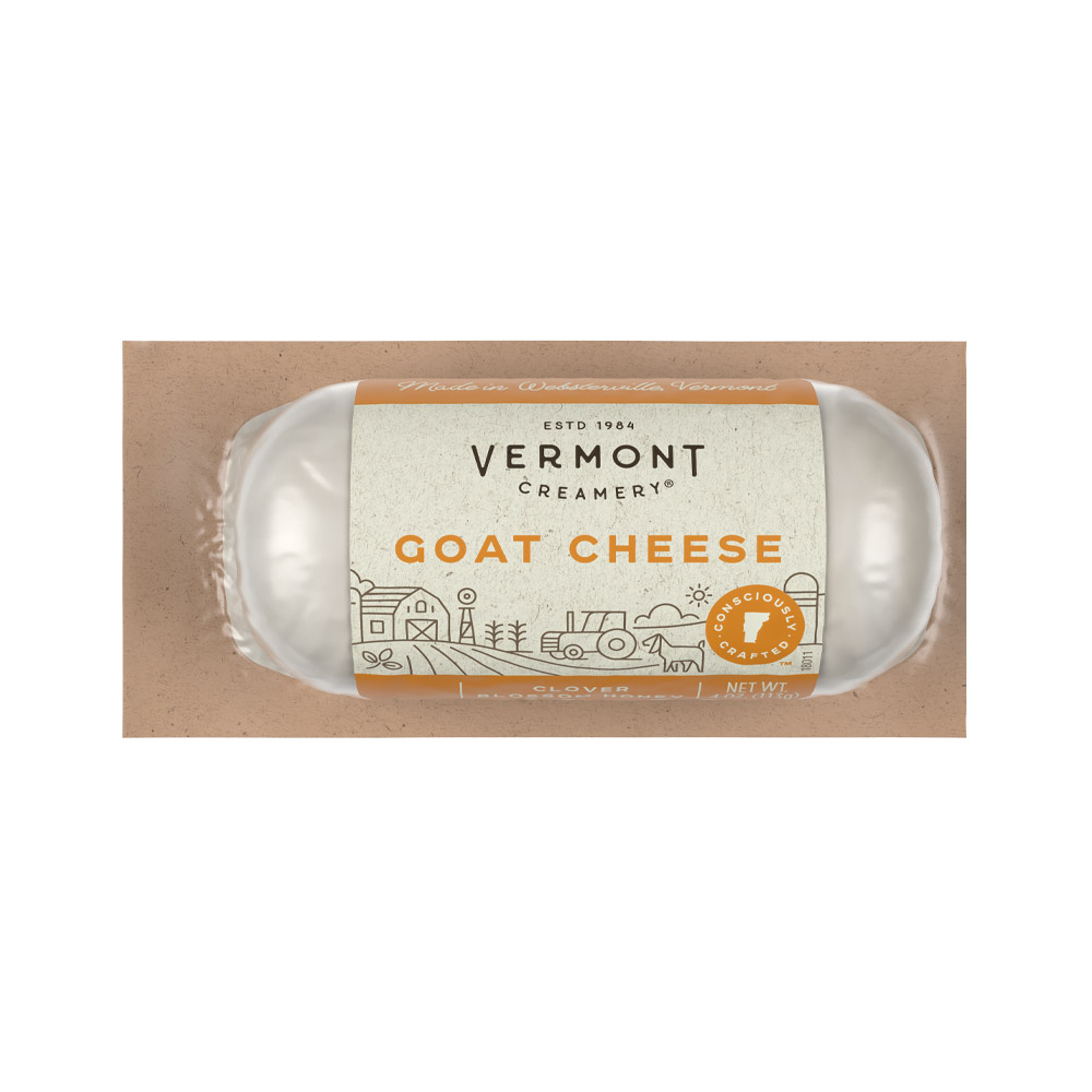 vermont creamery clover blossom honey chèvre cheese in packaging