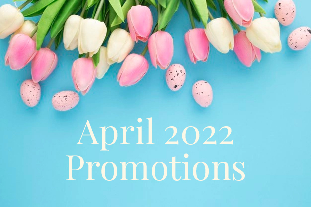 April 2022 Promotions, overhead shot of flowers and eggs