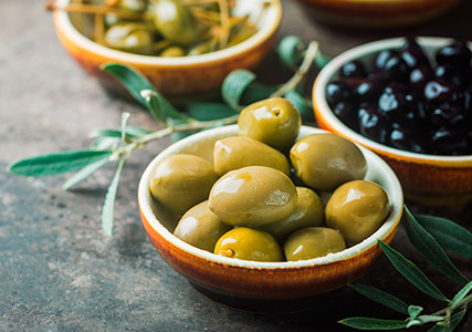 Bowls of olives