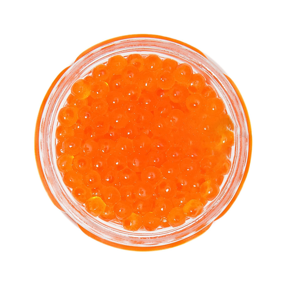 An open jar of Trout caviar